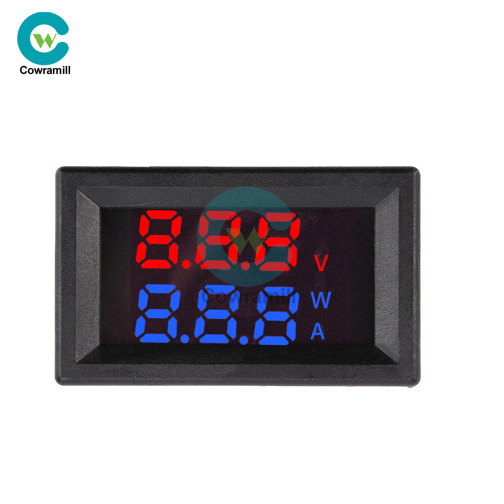 Dual Digital AC Voltage Current Power Meter Voltmeter Ammeter Red Blue 10A/30A
