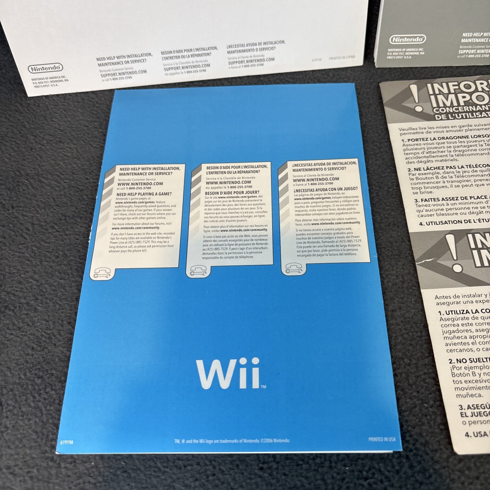 Nintendo Wii Console Operations Manuals & System Set Up Booklets w/ Inserts