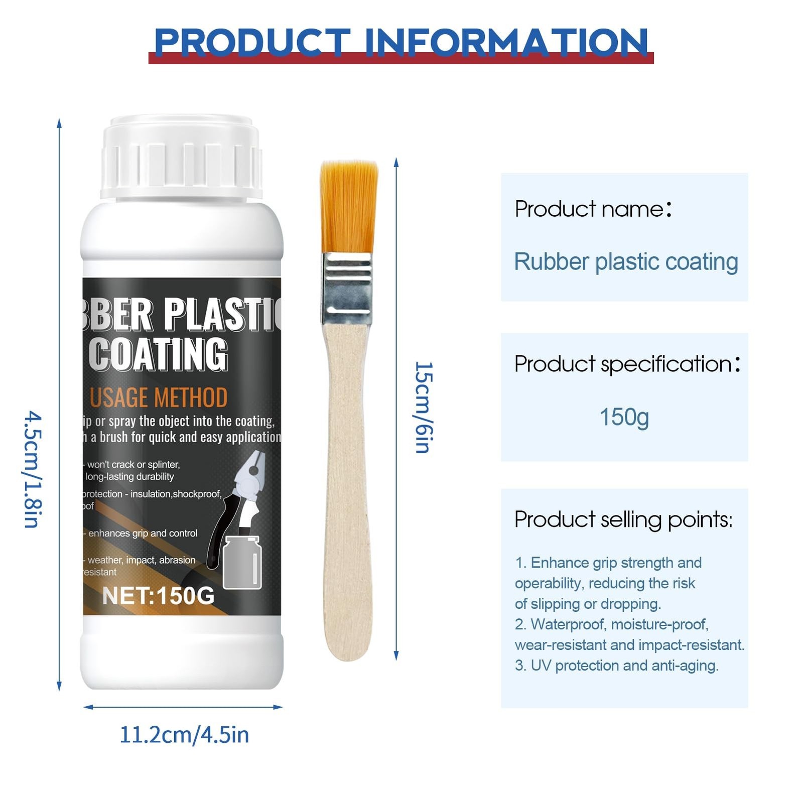 Tool Dip Rubber Coating, Liquid Rubber Dip Flexible Peelable Protective Coati...