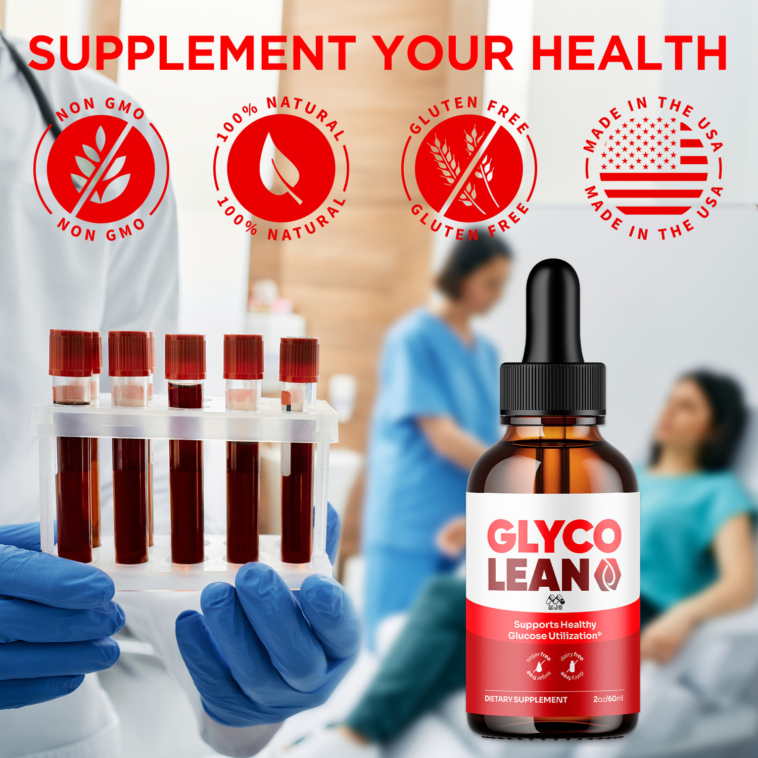 (5 Pack) Glyco Lean Drops Blood Support Vitamin Formula GlycoLean 150 Servings
