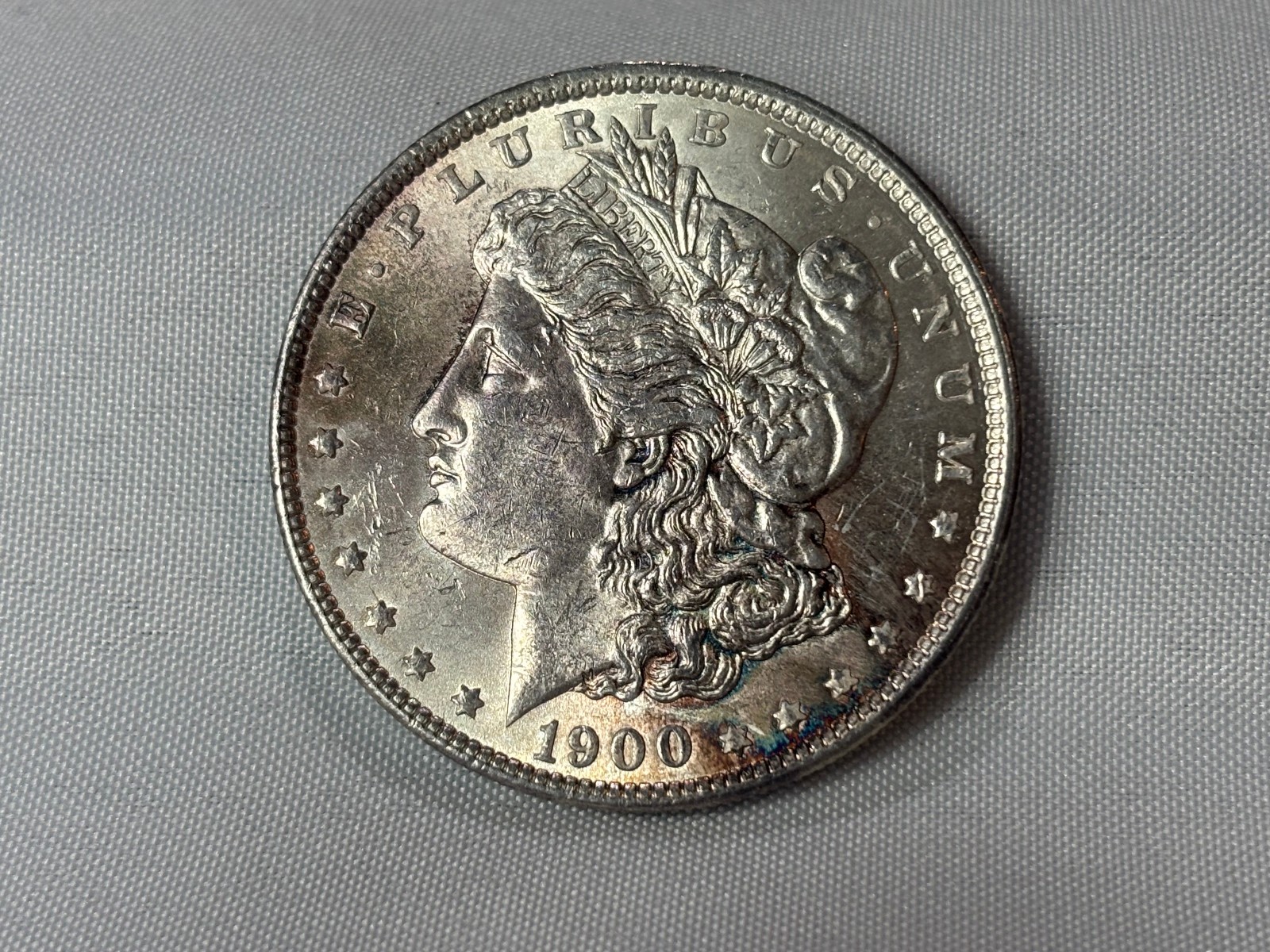 1900 Morgan Silver Dollar US Coin 90% Silver Light Toning