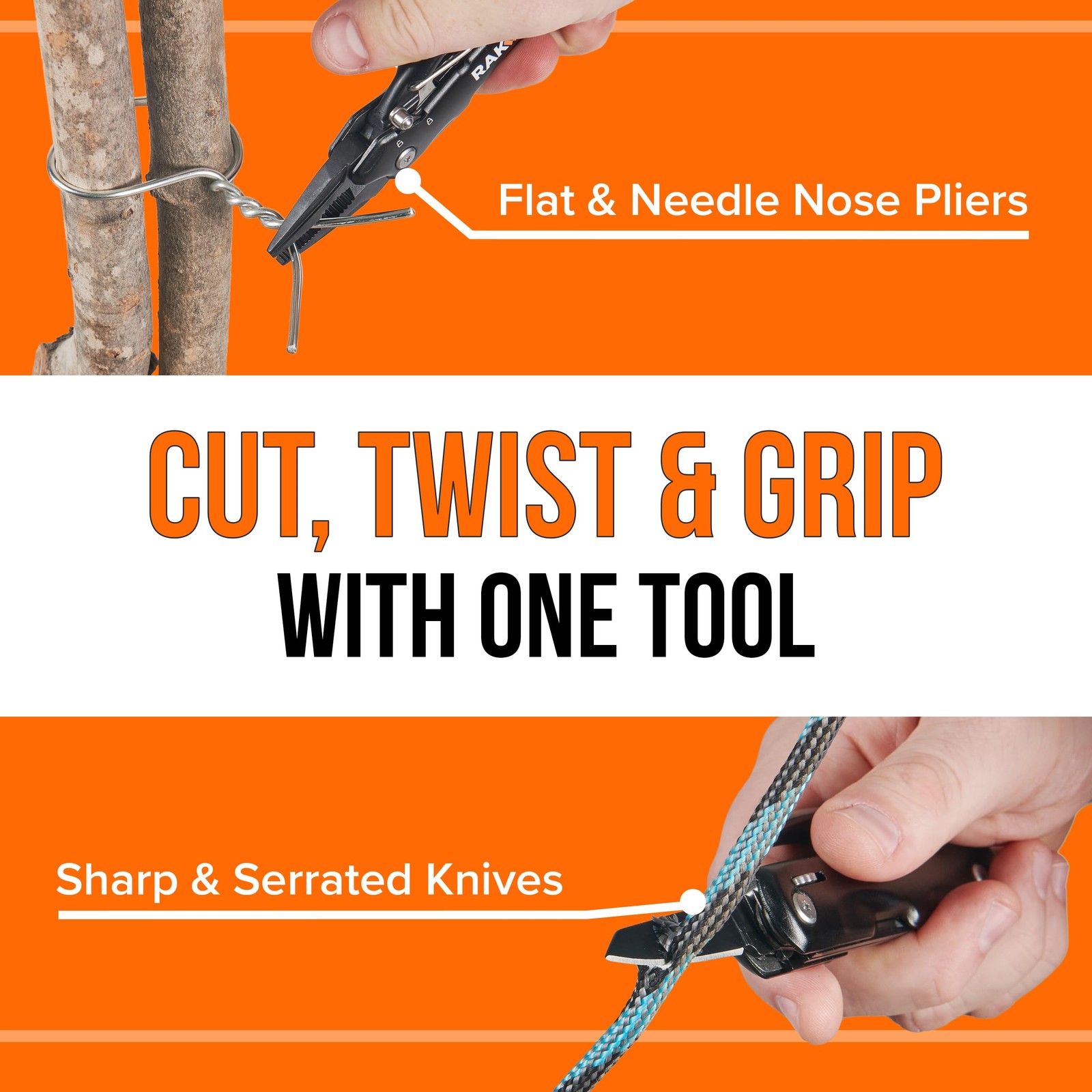 RAK Pro Tools Pliers Multitool - Cool Unique Pocket Size (1 count), Black