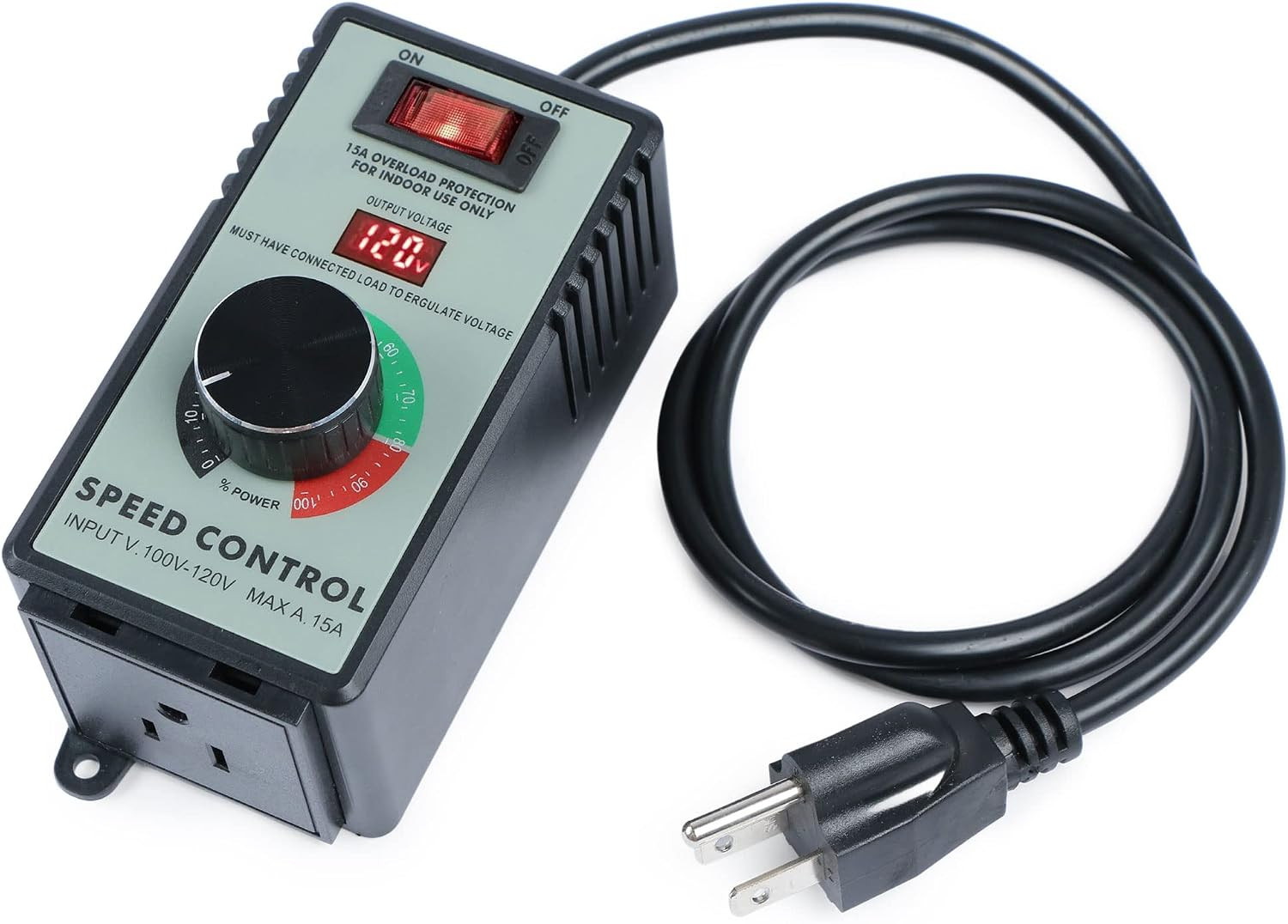 AC 120V 15A Speed Controller Variable Adjuster for Router Duct Exhaust Ceiling