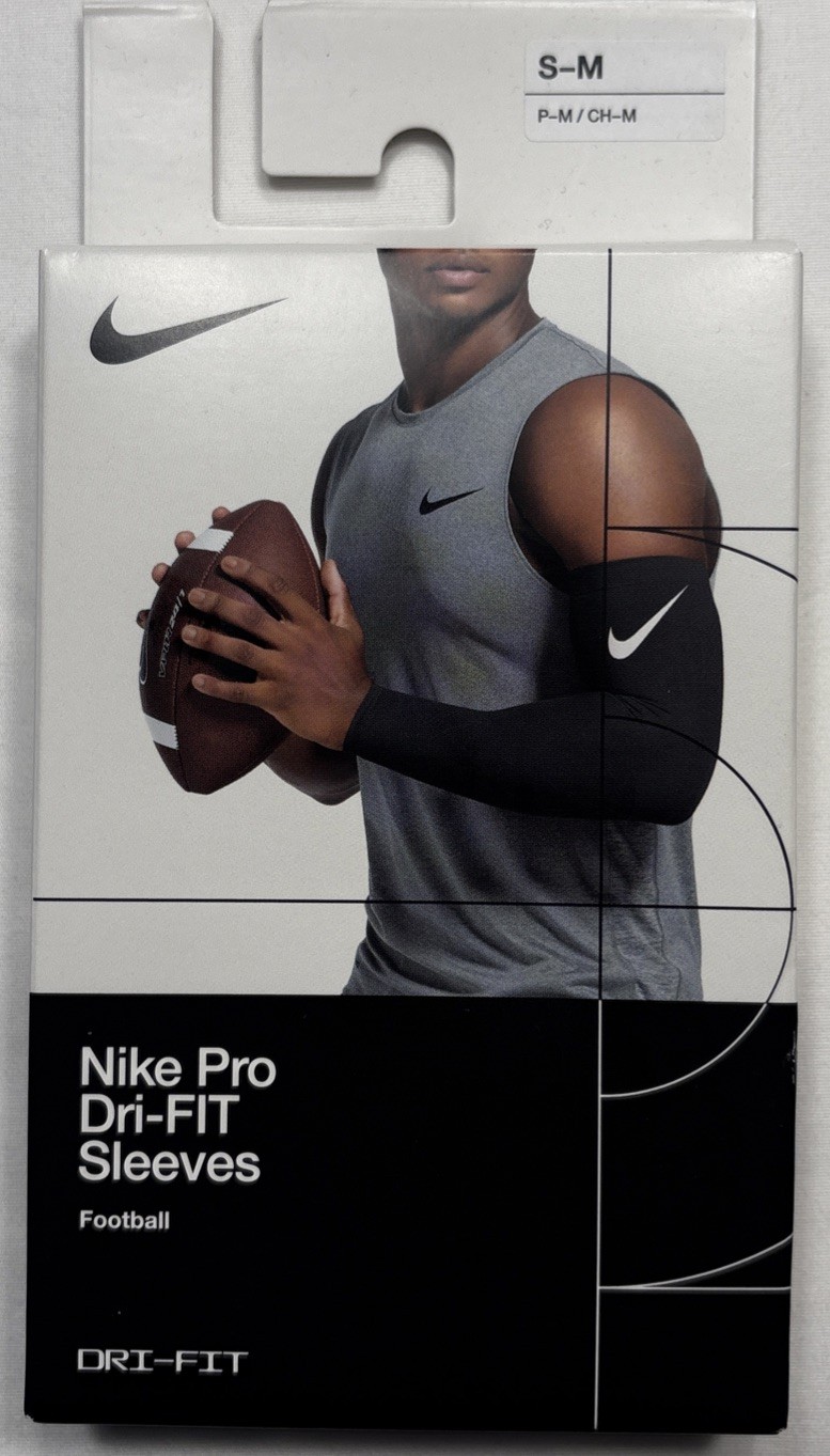 Nike Pro Dri-Fit Arm Sleeves Compression Football Men's Sm/Md Black FREE SHP $28