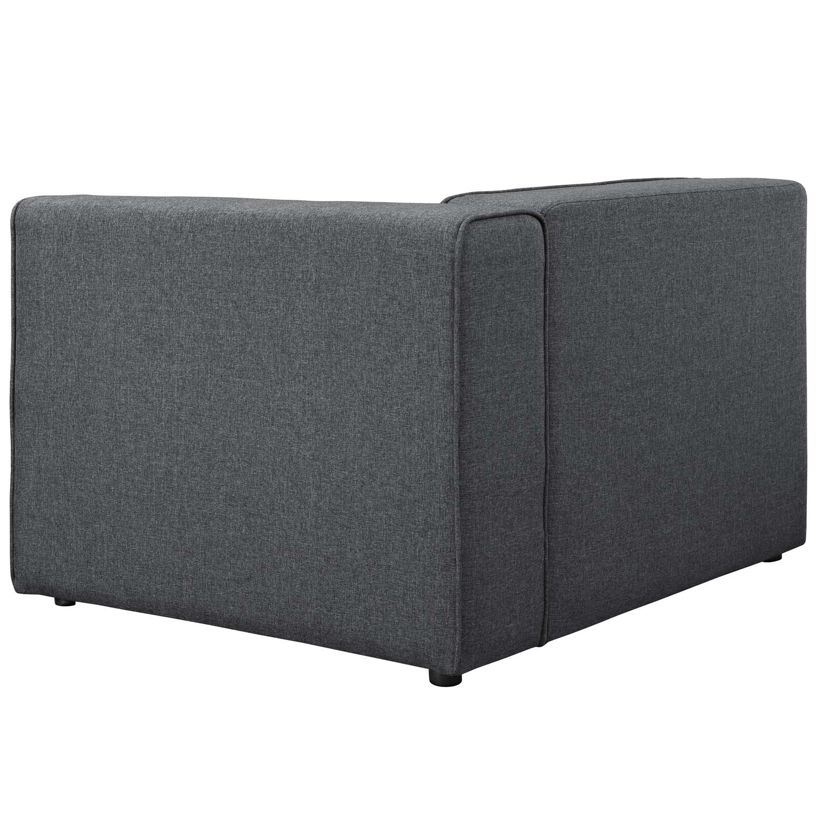 Modway Mingle Fabric Right-Facing Sofa in Gray