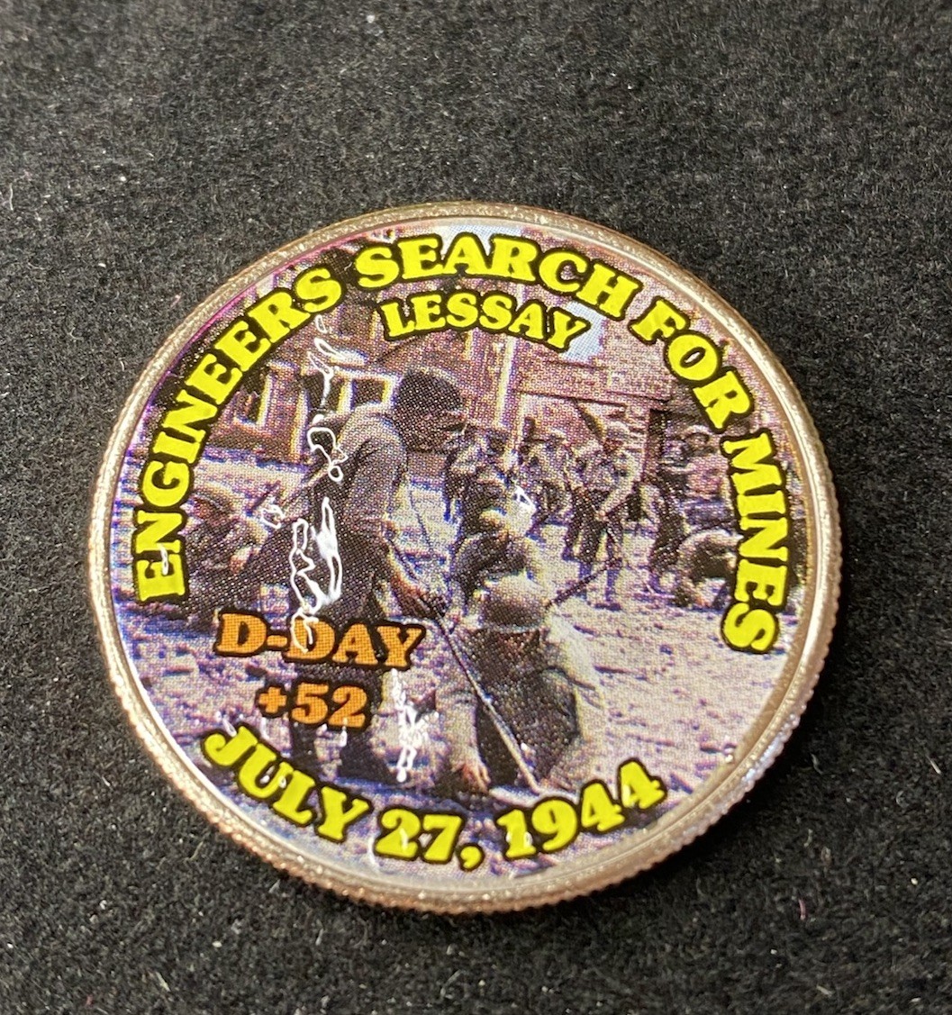 Colorized Kennedy Half Dollar D-Day Engineers Search For Mines Free Shipping
