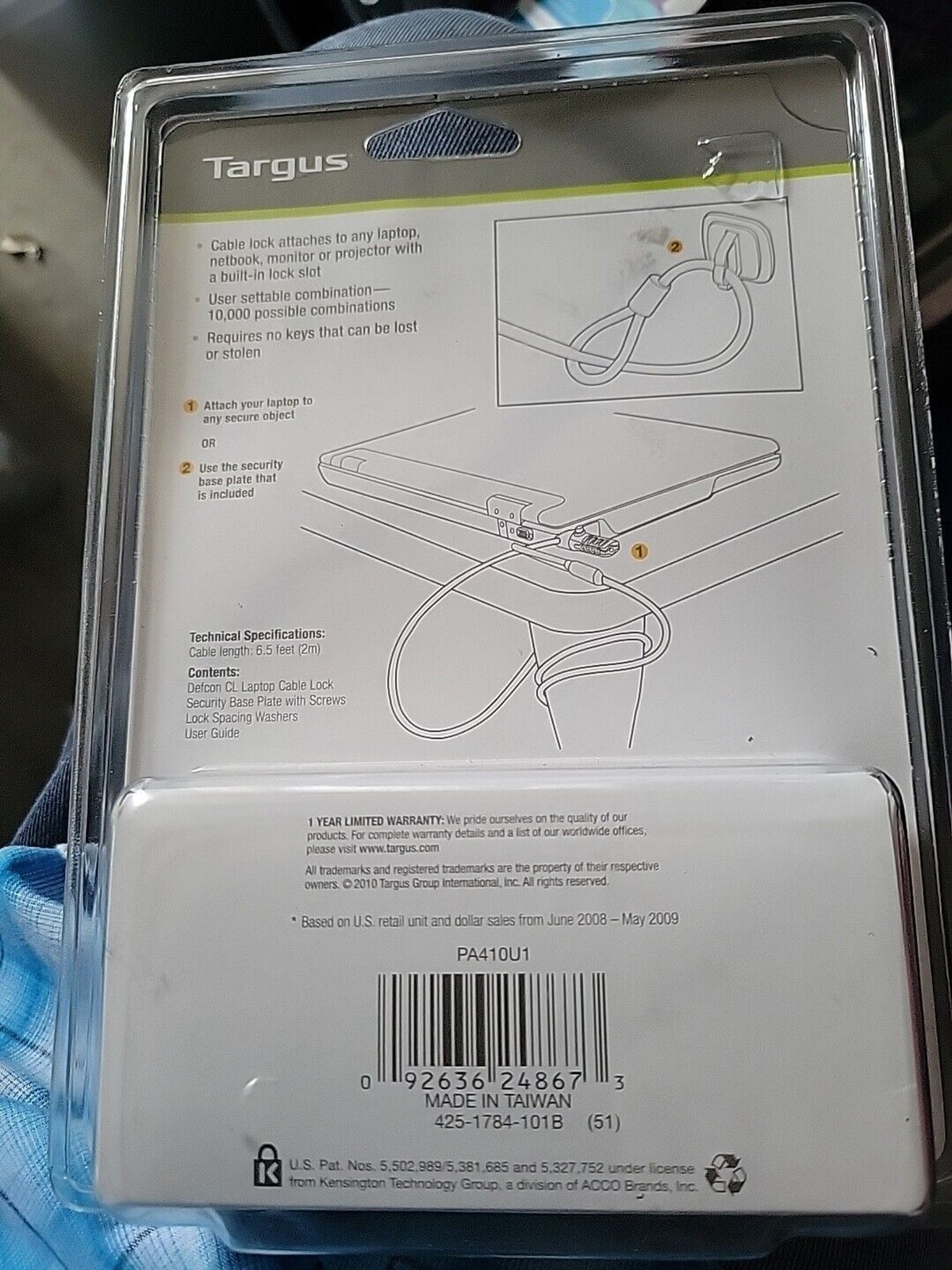 Targus Defcon CL Laptop Combination Cable Lock