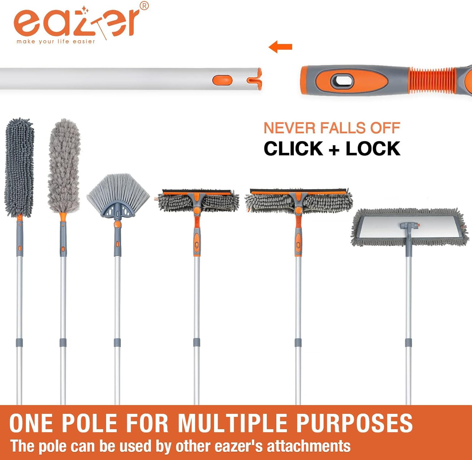 89'' Squeegee Window Cleaner 2 in 1 Rotatable Window Cleaning Tool Kit with Exte