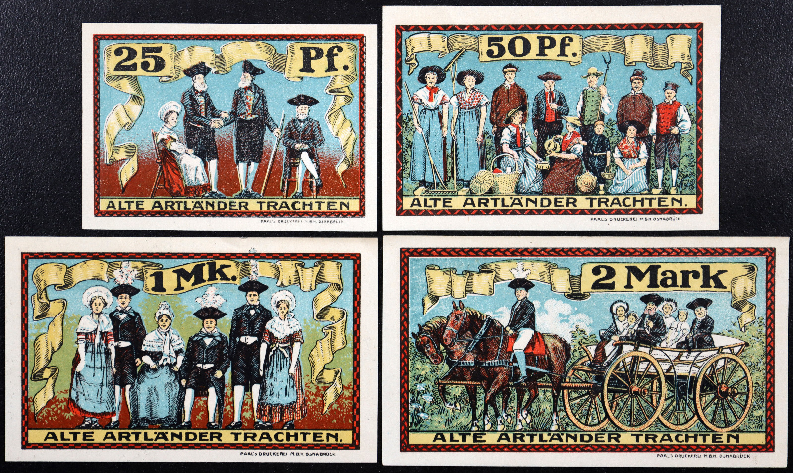 BADBERGEN 1921 Matching Serials! "Old Artländer Tracht" RARE Complete Notgeld