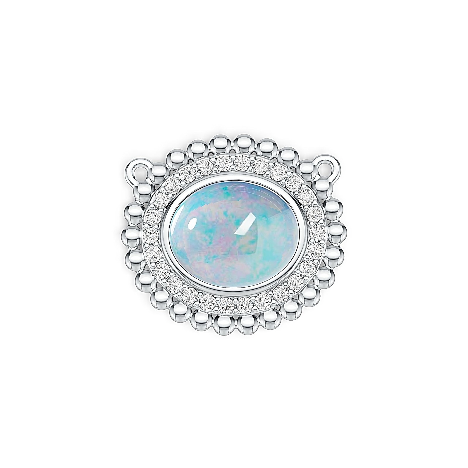 Sterling Silver Semi Mount Pendant Setting Oval OV 11X9mm Cabochon