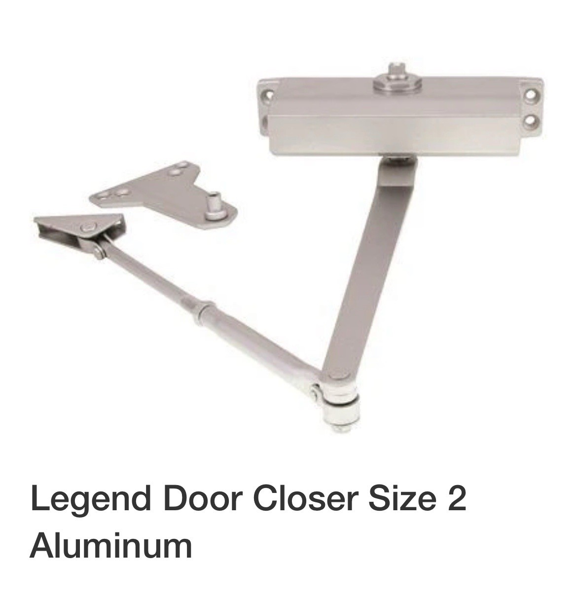 Legend Size 2 Commercial Door Closer Silver Aluminium Alloy