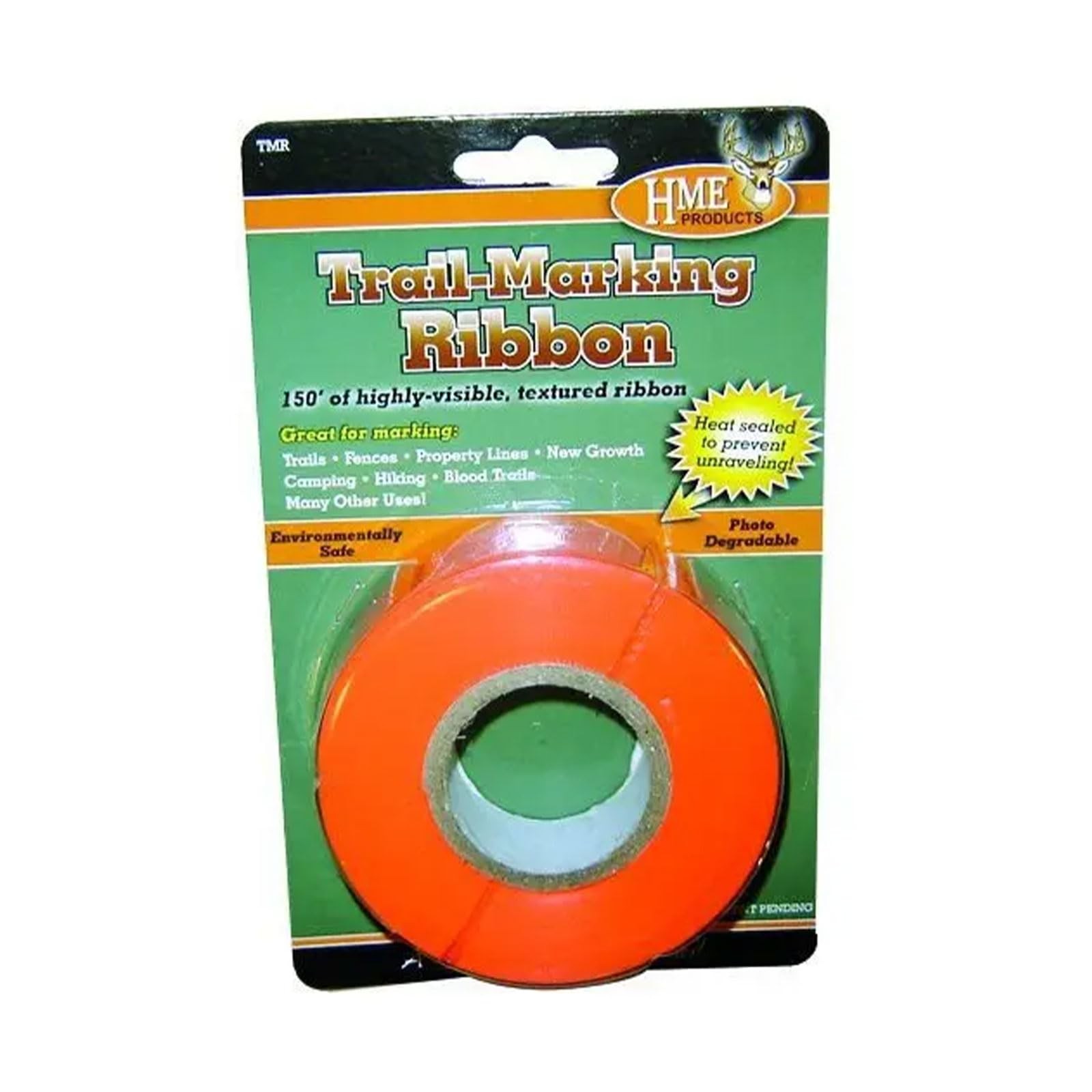 HME 150' Trail Marking Ribbon - Environmentally Safe One Size, Orange