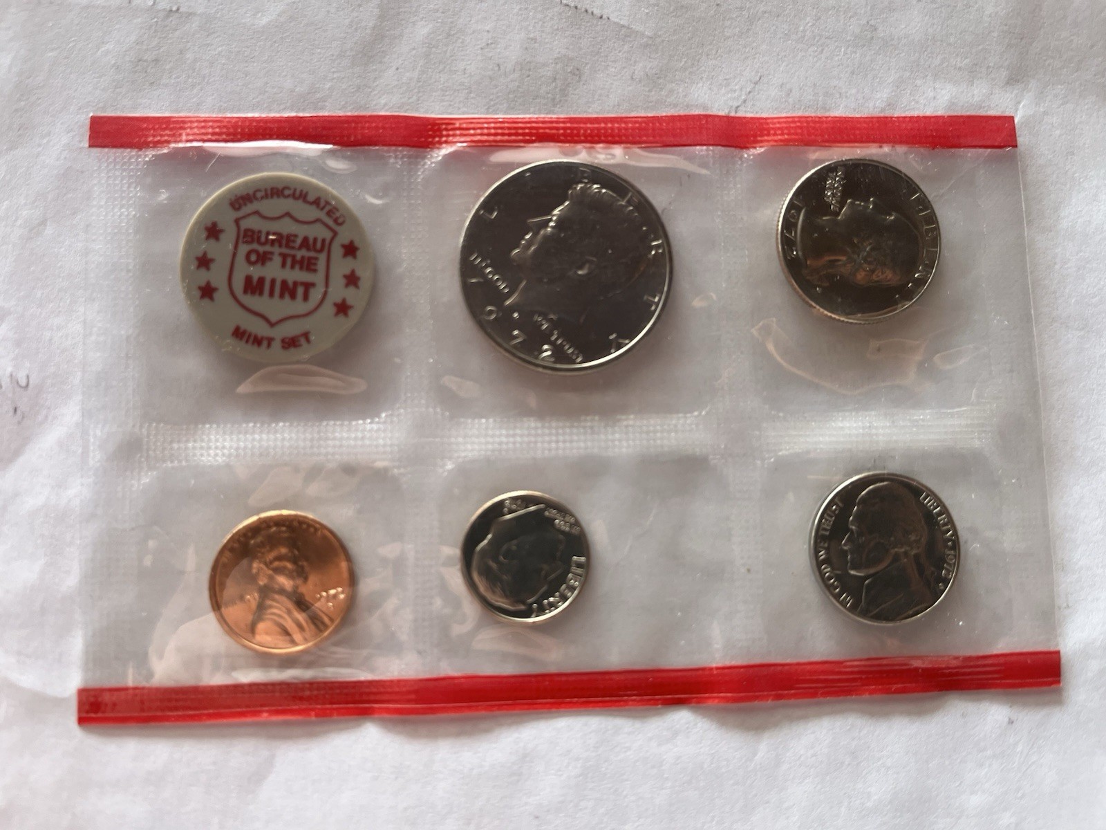 1972D Uncirculated US Mint Coin Set Great Display US Mint Set Sealed Beautiful