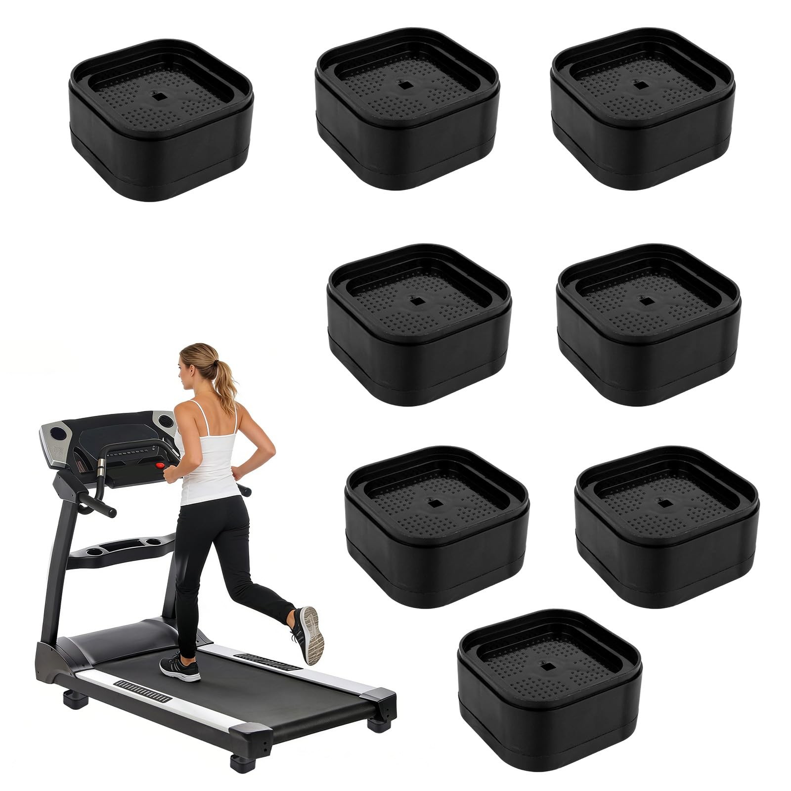 8pcs Treadmill Incline Riser Blocks, Walking Stackable Height Adjustable Incl...