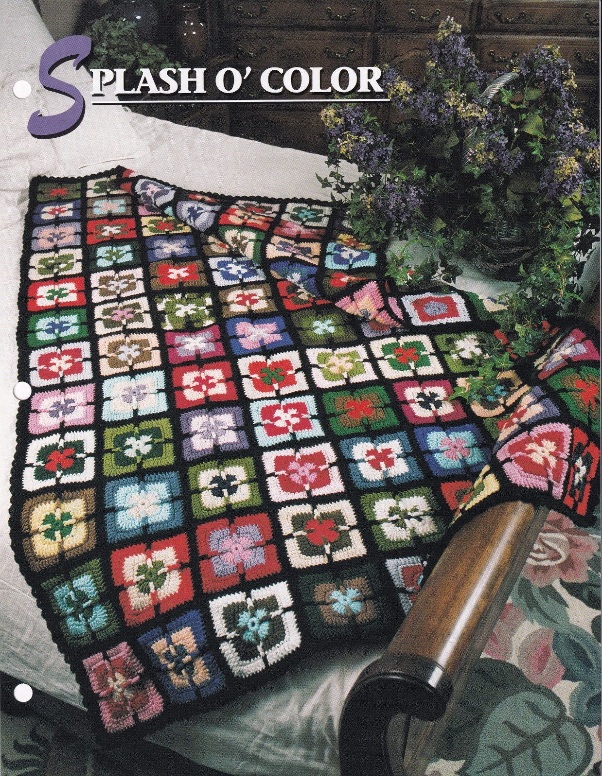 Crochet Afghan Pattern SPLASH O' COLOR Instructions Annie's