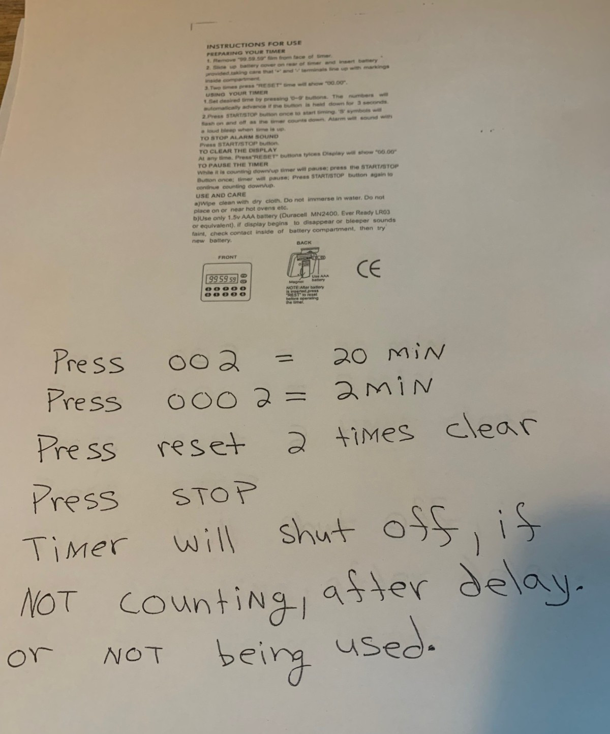(1) Digital Timer Count Down / Count Up One Timer Alarm