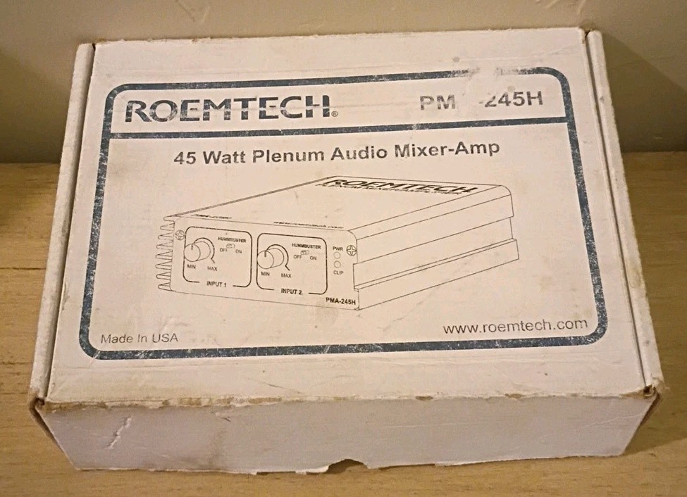 ROEMTECH Plenum Mixer Amp PMA-245H 45Watt - New Open Box