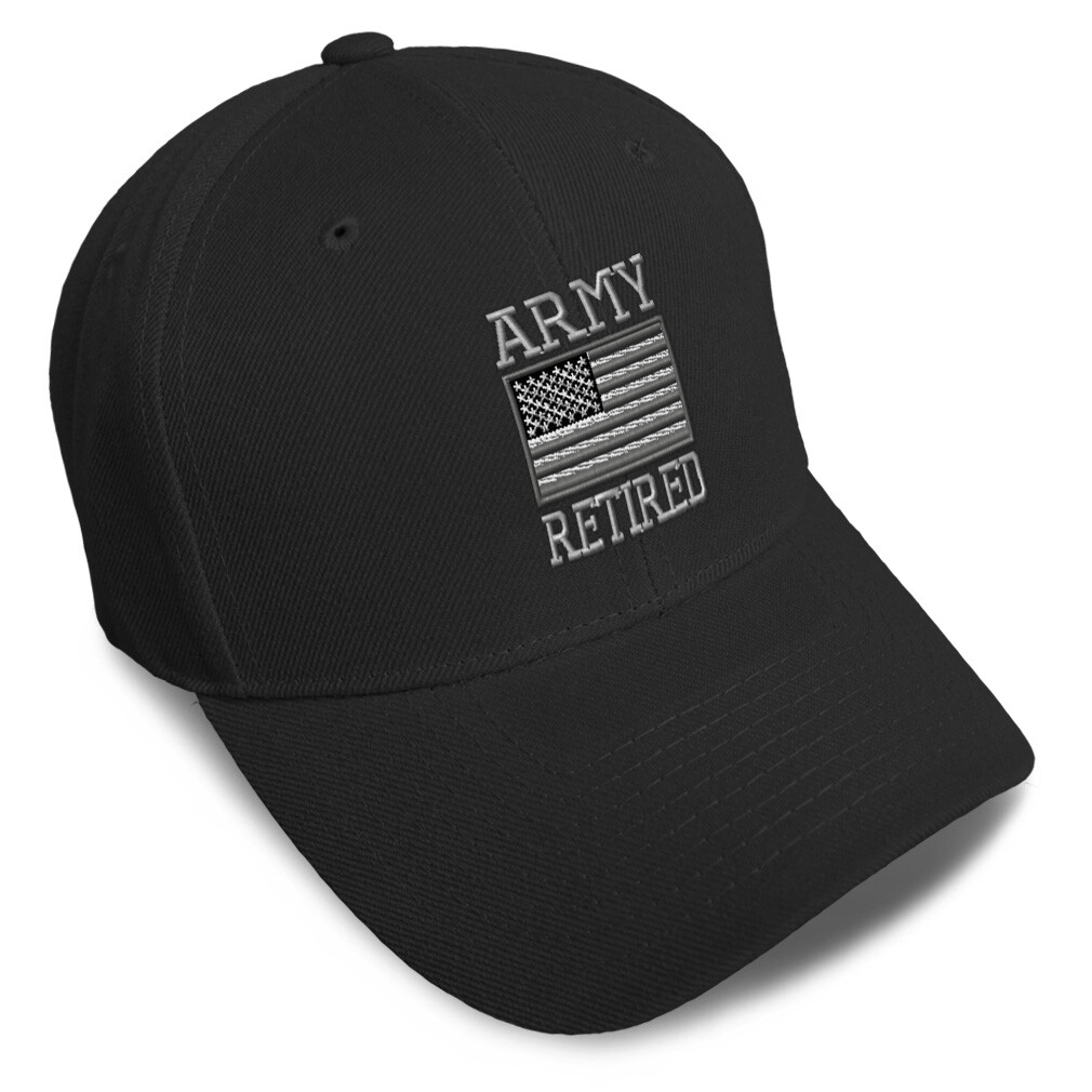 Baseball Cap Us Army Retired Embroidery Acrylic Dad Hats for Men & Women 1 Size