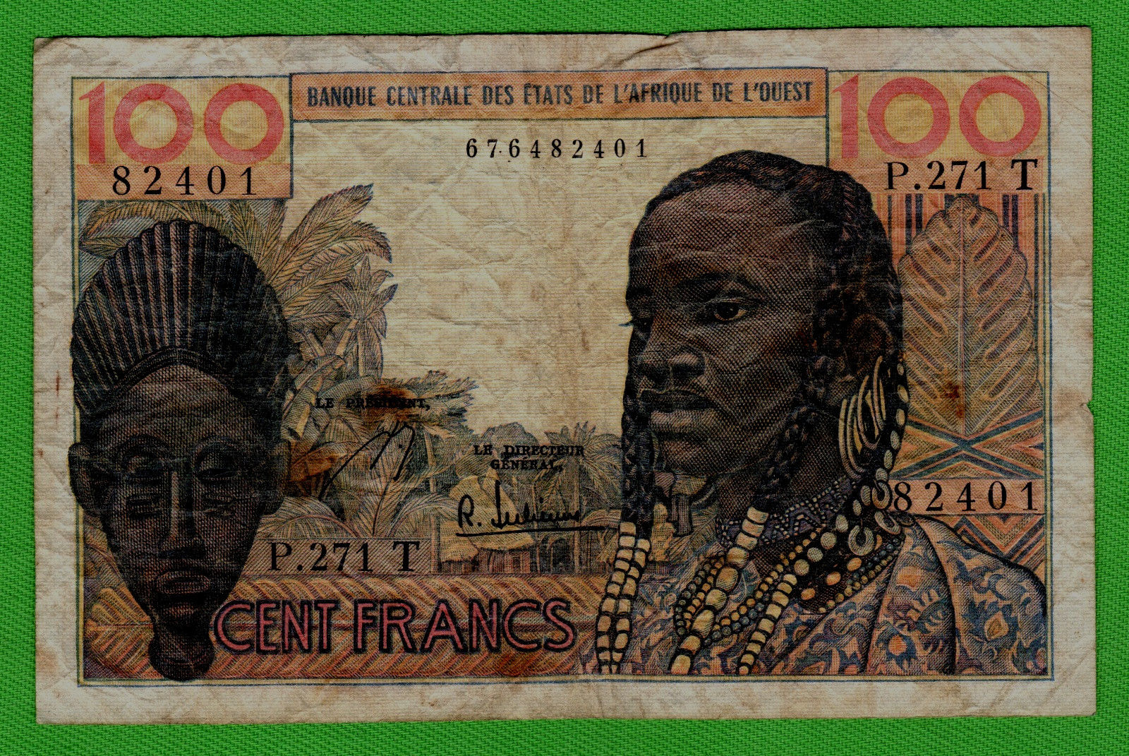 ND 1961-65) WEST AFRICAN STATES  100 FRANCS BANKNOTE - P.271 T 82401