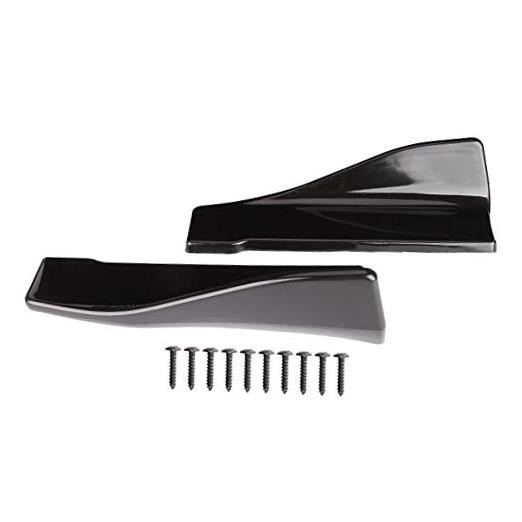 2pcs Rear Bumper Diffuser, Universal Side Skirts, Glossy Black Rear Bumper