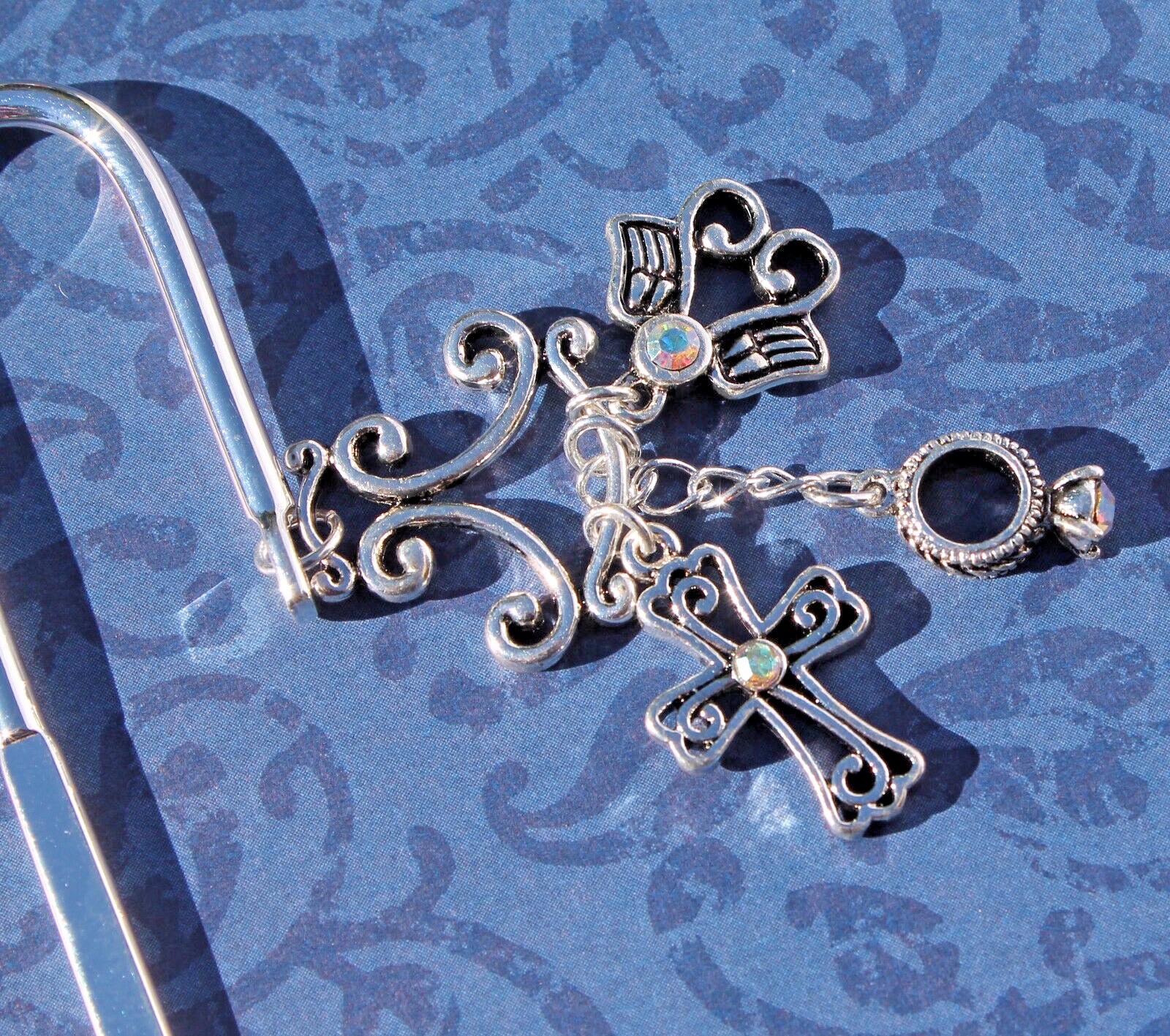 Metal Christian Bookmark with Christian Symbols FREE SHIPPING!