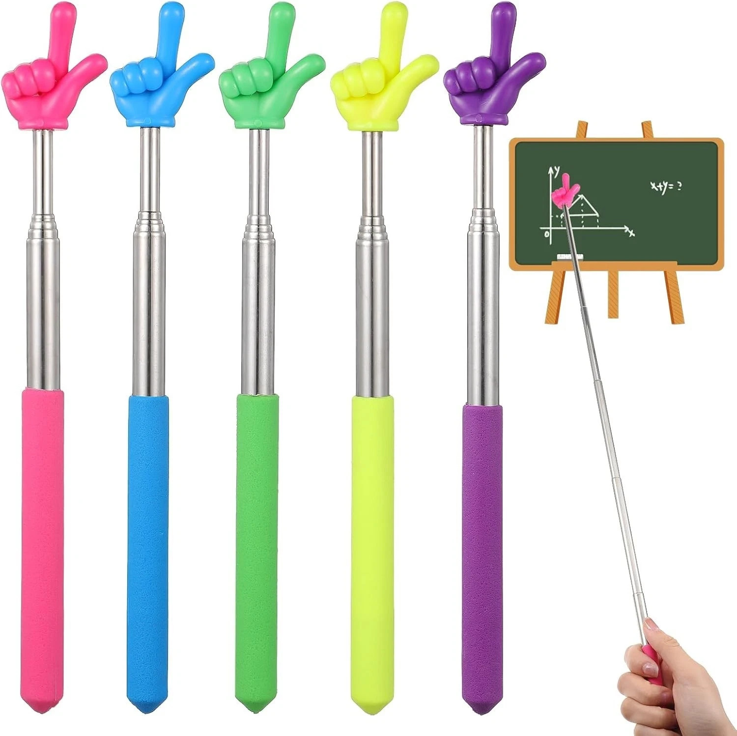 5 Pcs Telescopic Teacher Pointer Extendable Finger Pointer Stick For Classroom-