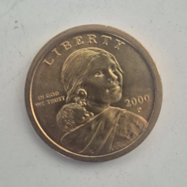 2000 Sacagawea Native American $1 Dollar Philadelphia Mint 88.5% Copper Coin
