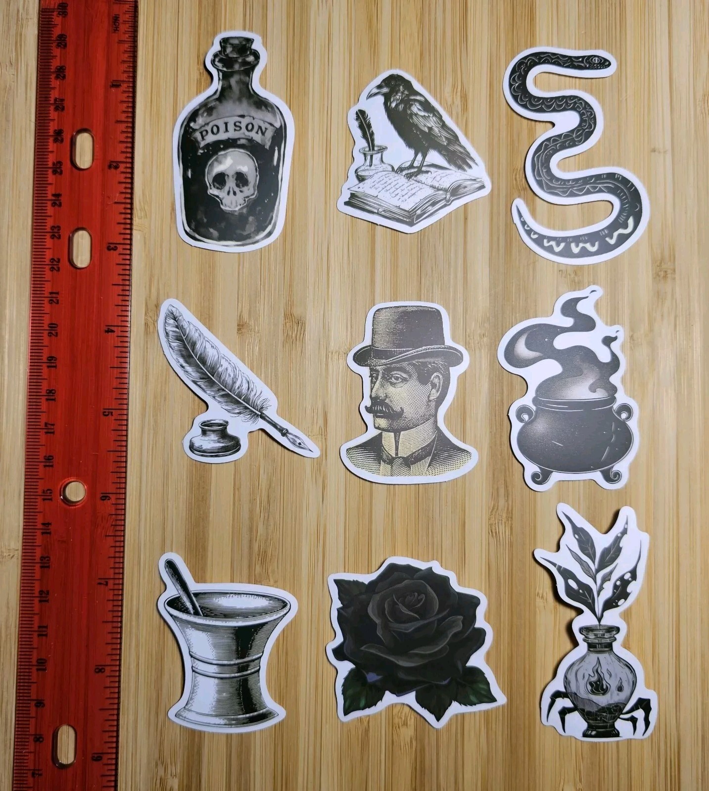 POISON RAVEN SNAKE QUILL INK GENTLMAN ALCHEMY S77 STICKER LOT LAPTOP STICKERS
