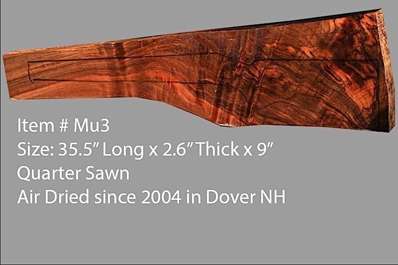 EXHIBITION TURKISH WALNUT WOOD RIFLE GUN STOCK BLANK(ITEM#MU3) CHIRON WALNUT