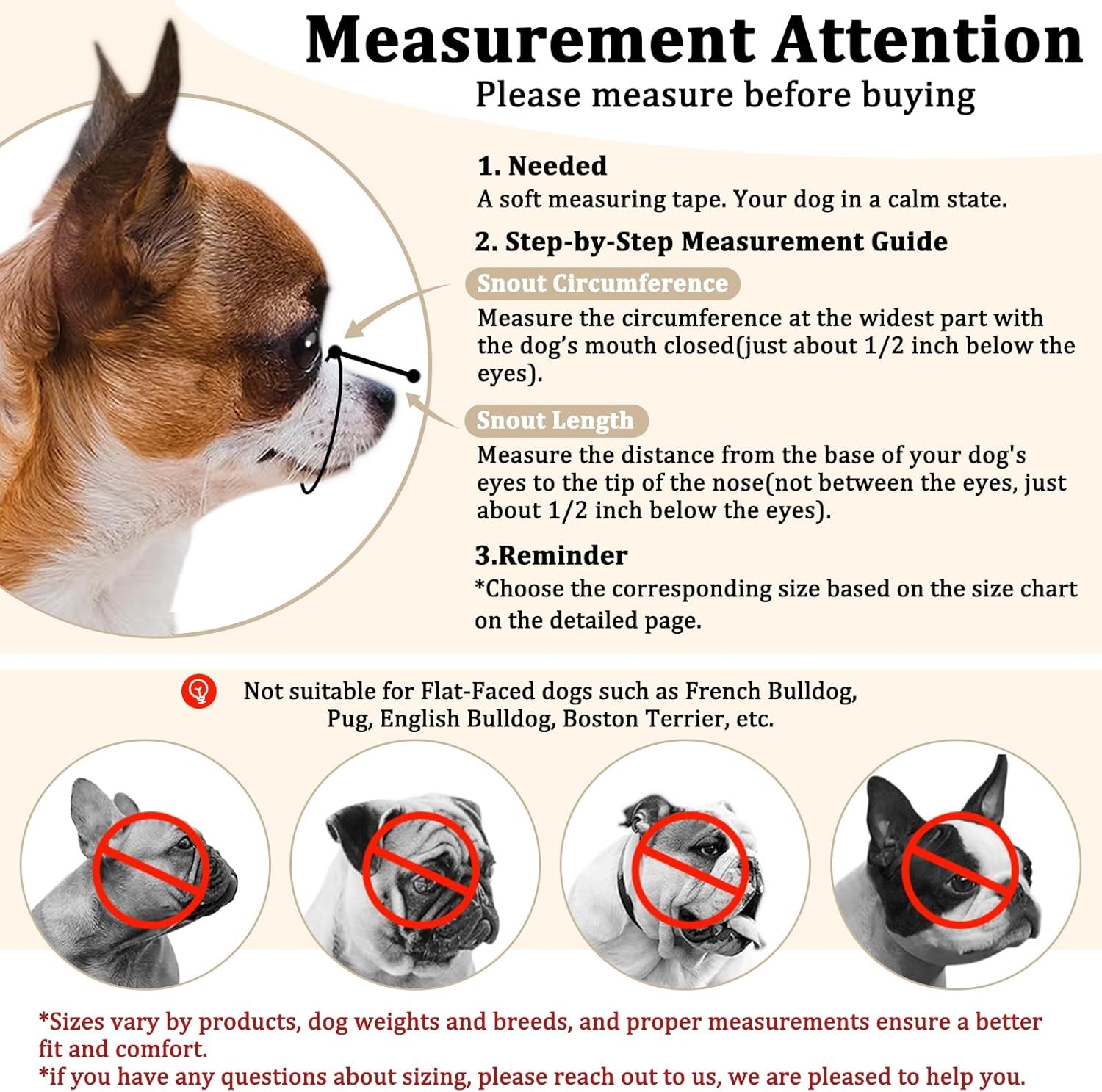 Short Snout Dog Muzzle Small Muzzle Chihuahua Shih Tzu American Bully Boxer