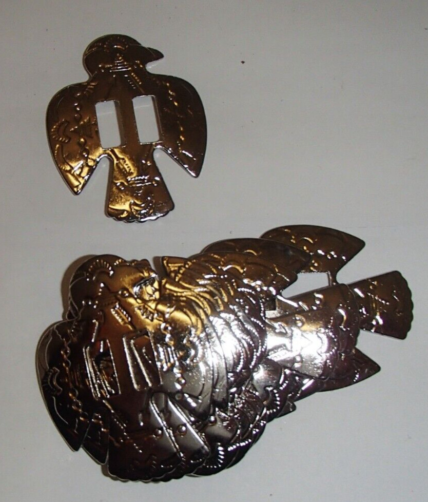 Set of 12 Silver Tone Metal Thunderbird Concho 1.625" x 1.25"