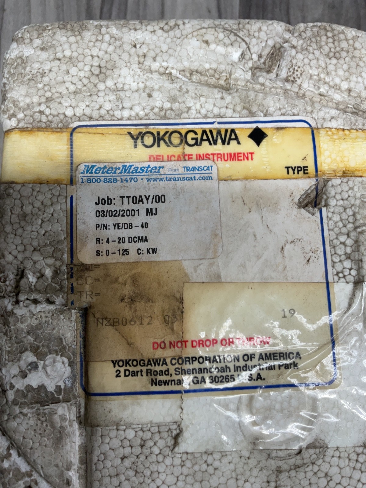YOKOGAWA, TTOAY/00 PANEL METER *NOS* #4004B121PR3