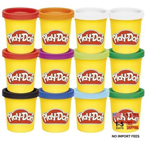 Play-Doh Colors Bulk 12-Pack of 4-Ounce Cans, Holiday Stocking Stuffers, Jewel