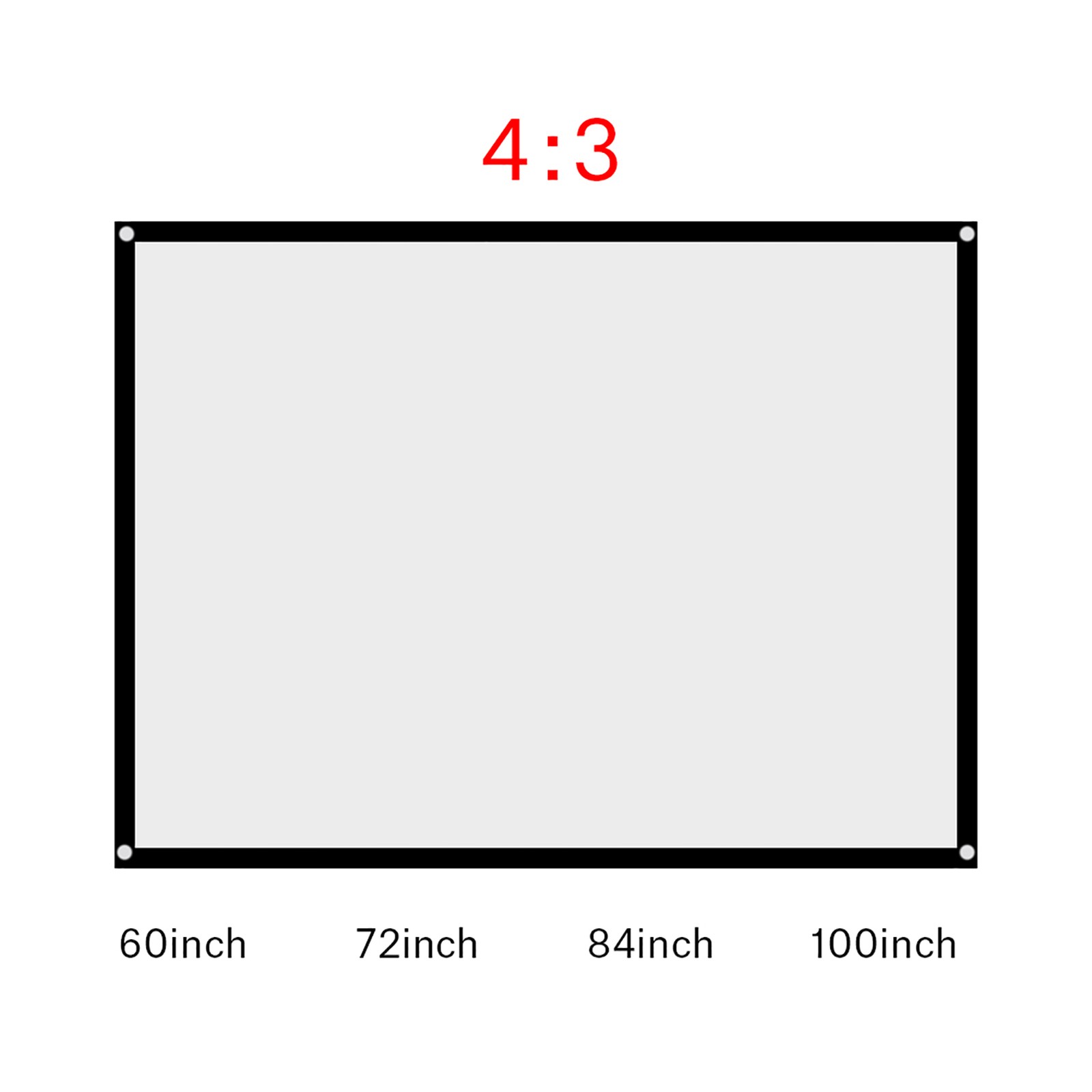 100 Inch 4:3 Translucent Foldable Projection Screen Synthetic Polyester for Part