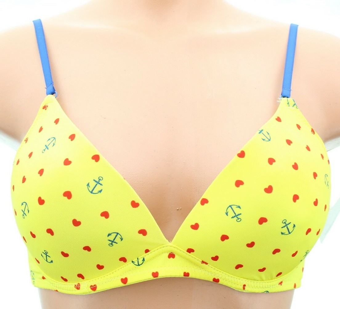 Rene Rofe Women's Anchor Hearts Graphic Lingerie Convertible Push Up Plunge Bra