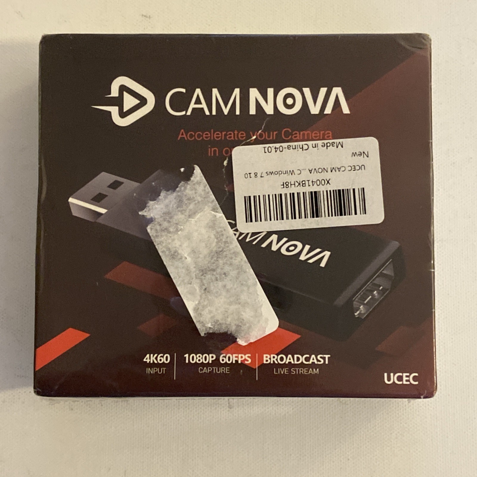 CAM NOVA Video Capture Card, 4K60 input, 1080P HDMI - New in Box!