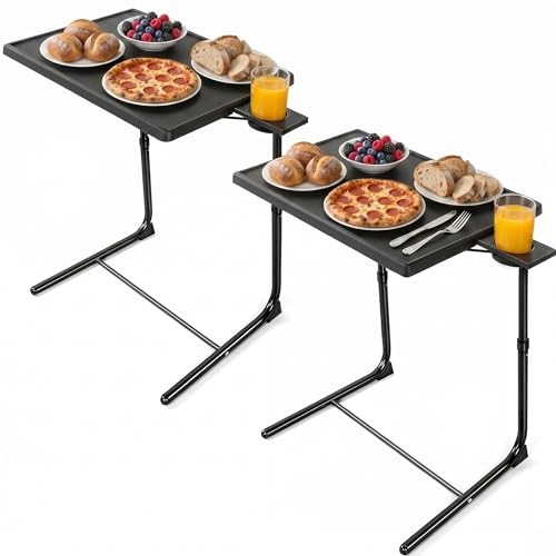 Multifunctional TV Tray Table - 2 Packs Adjustable TV Dinner Tray Tables with