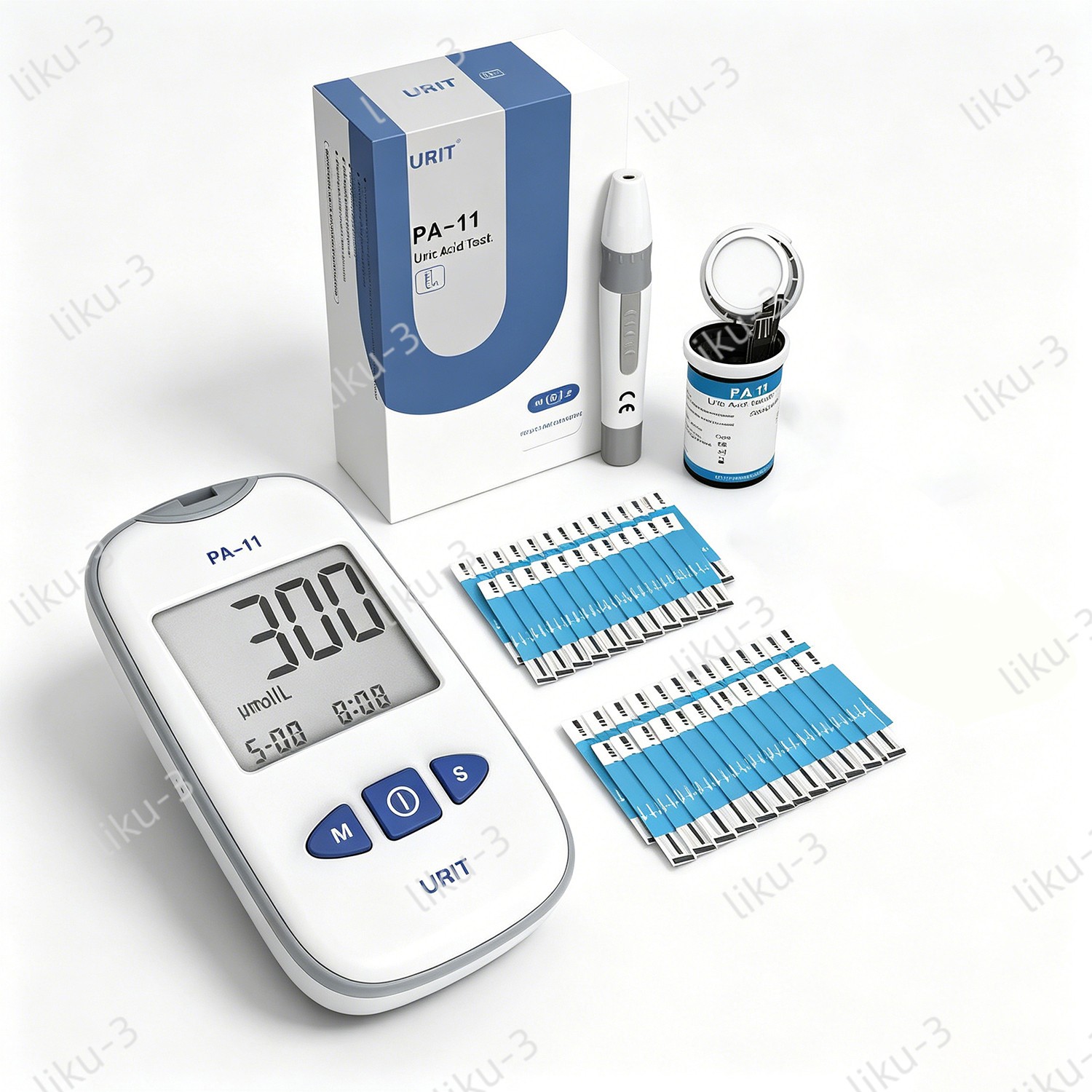 URIT Uric Acid Monitor Kit 25 Strips - Fast Gout Test Meter for Home gfh