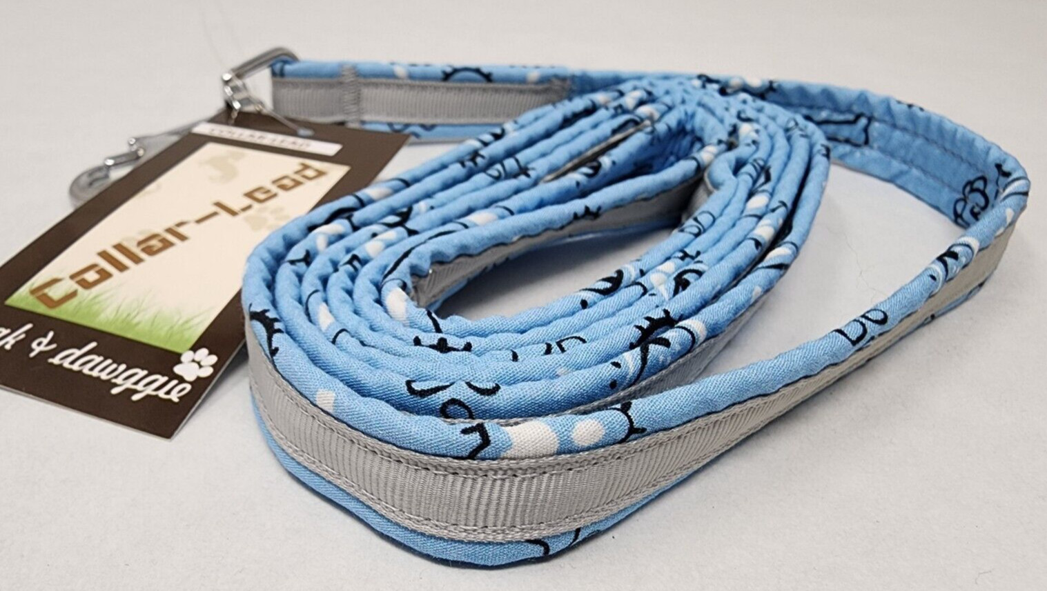 My Canine Kids Bandana Dog Leash, Lead Blue 5', 100% cotton