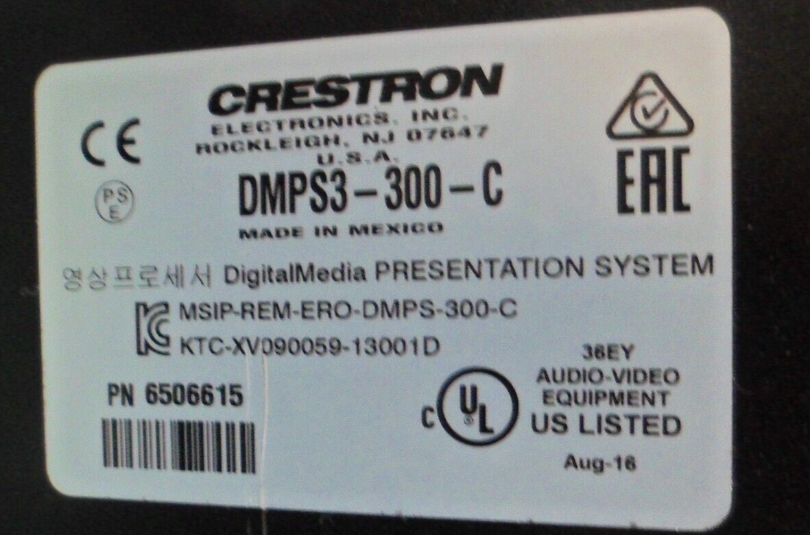 Crestron DMPS3-300-C Digital Media Presentation System