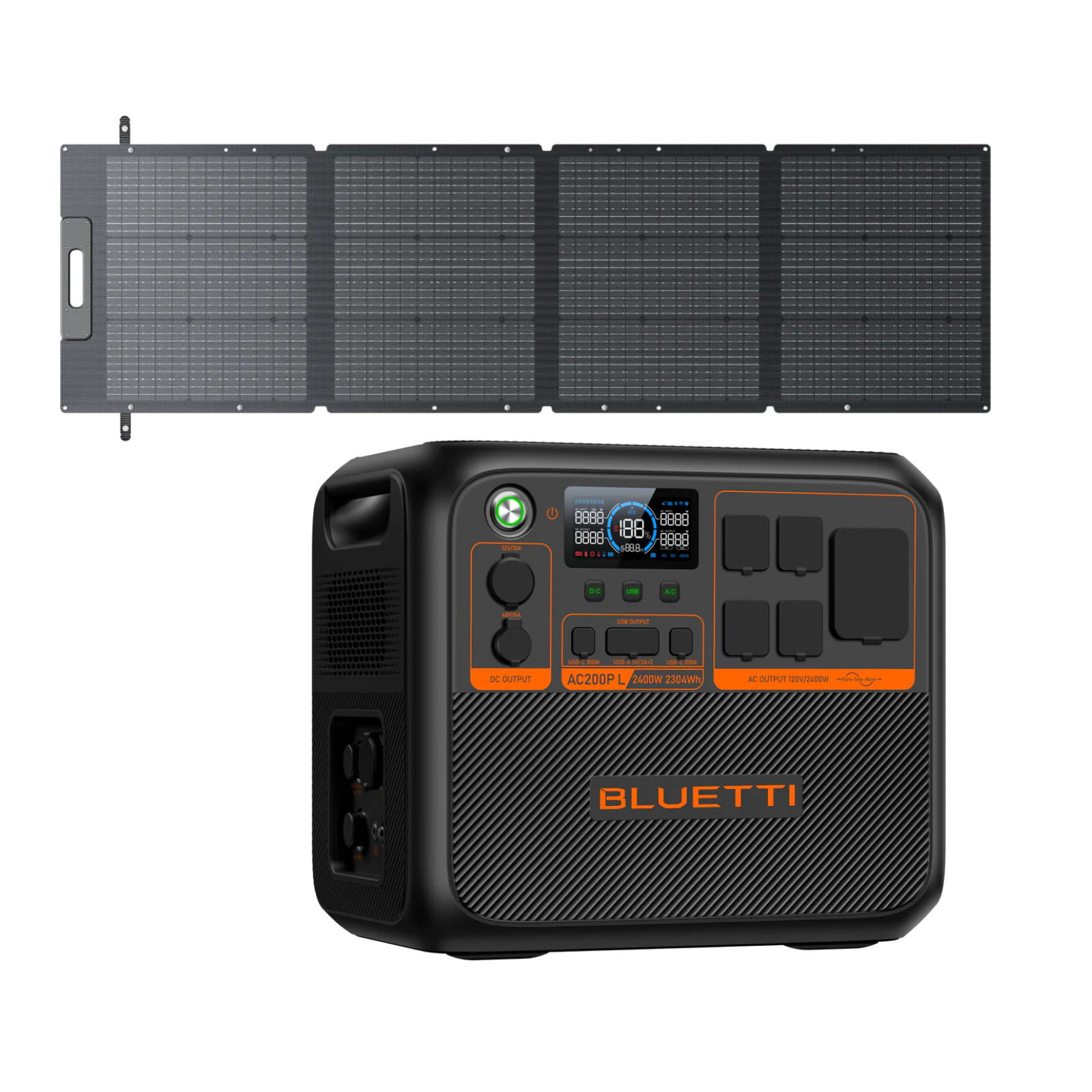 BLUETTI AC200PL Solar Ready Power Station 2304Wh + 200W PV Foldable Solar Panel