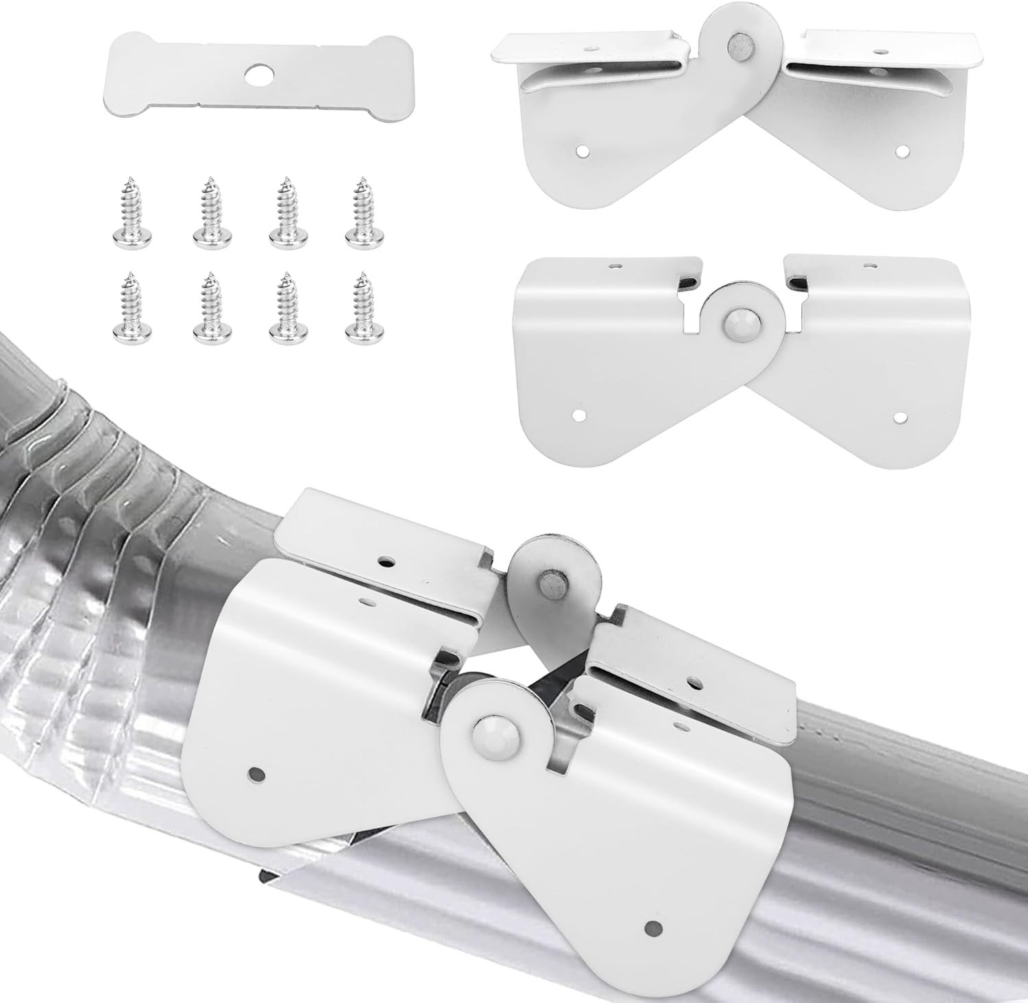 Gutter Downspout Hinge, 6Pcs Downspout Extension Flip-Up Zip Hinge Installation
