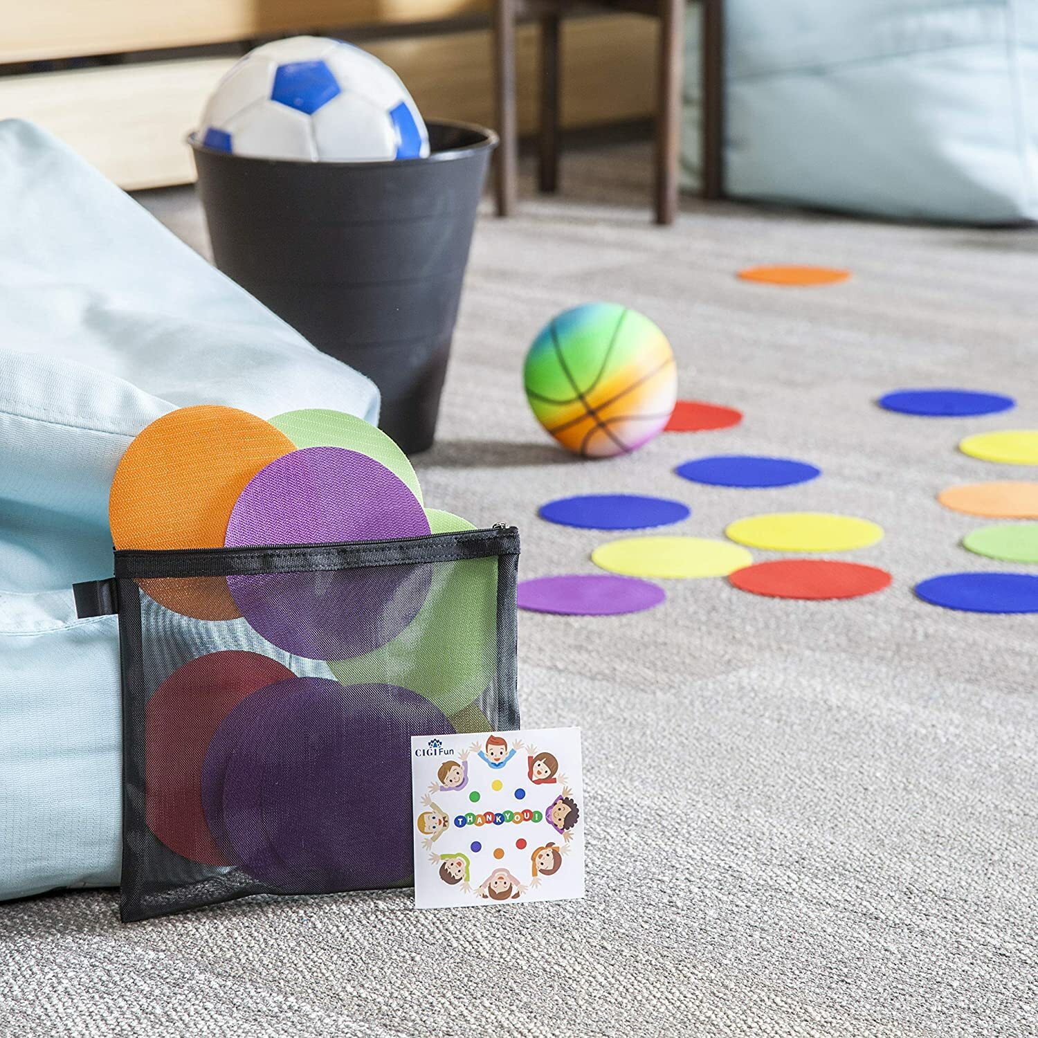 Sit Carpet Spots Markers for Classroom Floor - 5” (30 Pack)