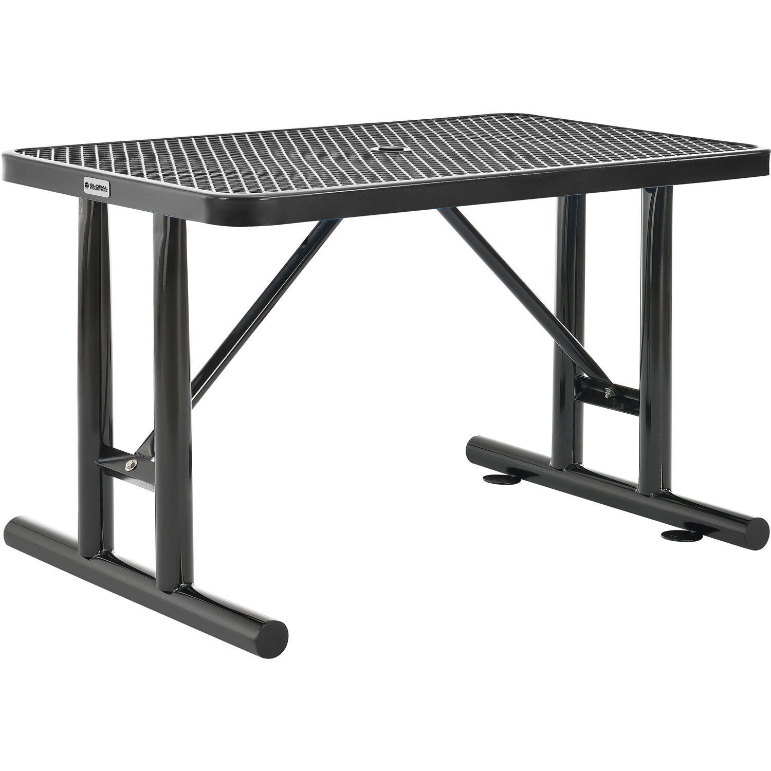 4' Rectangular Expanded Metal Outdoor Table Black