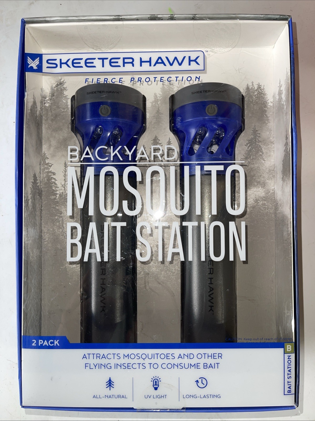 NEW! Skeeter Hawk Fierce Protection Backyard Mosquito Bait Station UV Light 2 pk