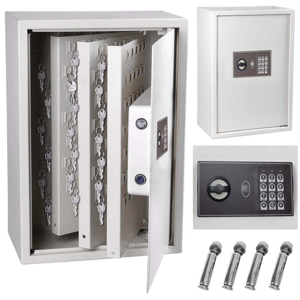 245 Hook Key Cabinet with Digital Lock Wall Mounted Safe Security  Storage Box
