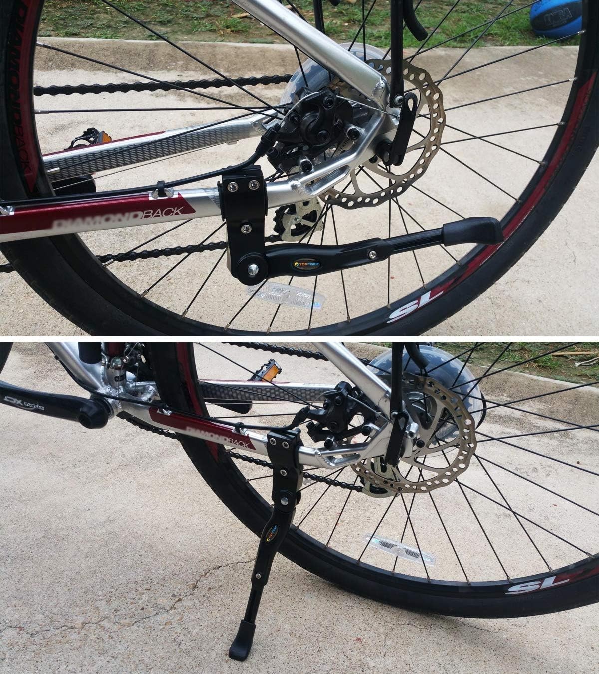Adjustable Aluminum Bike Kickstand - Fits 22-28 Inch Mountain and Road Bikes