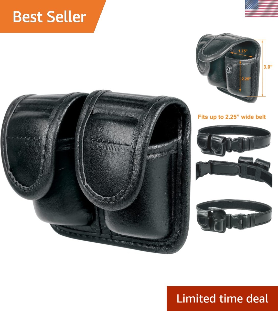 Black Nylon Speed Loader Pouch for .38/.357 - Secure and Lightweight