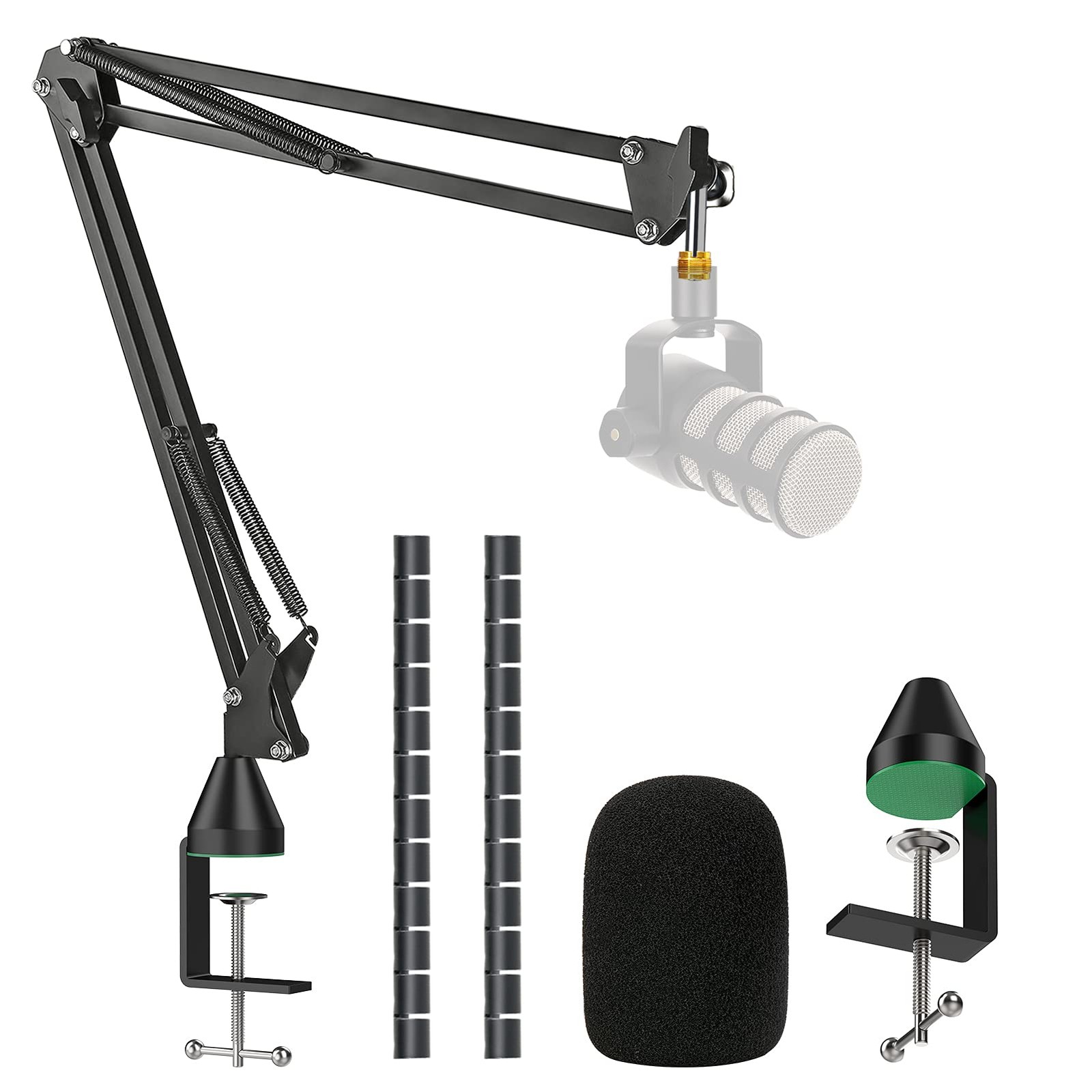 Podmic Stand with Pop Filter & Foam Windscreen - Microphone Boom Arm