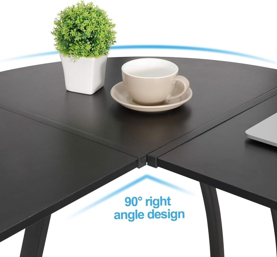58" L-Shaped Corner Computer Desk PC Laptop Study Table Workstation 3 Colors